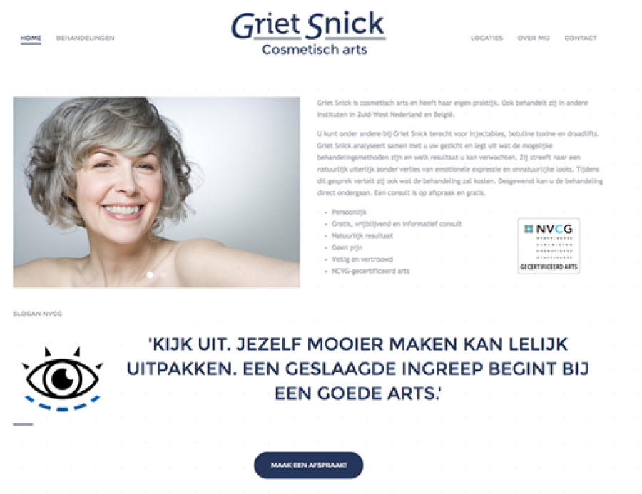 Portfolio De Jong One!; Cosmetisch arts Griet Snick